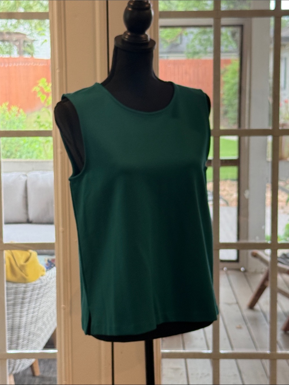 J. Crew Dark Teal/Emerald Green  Sleeveless Shell Top